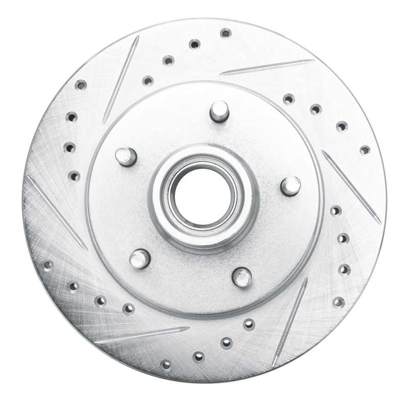Chevrolet S10 Blazer Brake Rotor (1) - Front Left - R1 Concepts - Drilled & Slotted - Silver - `91-`03